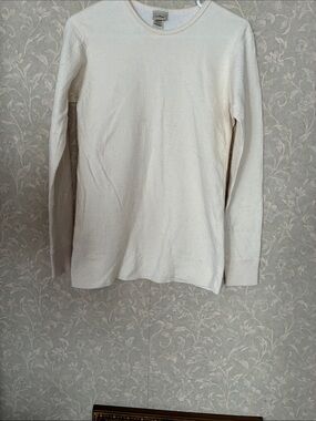 L.L. Bean Men's Long-Sleeve Crewneck Shirt in Off-White